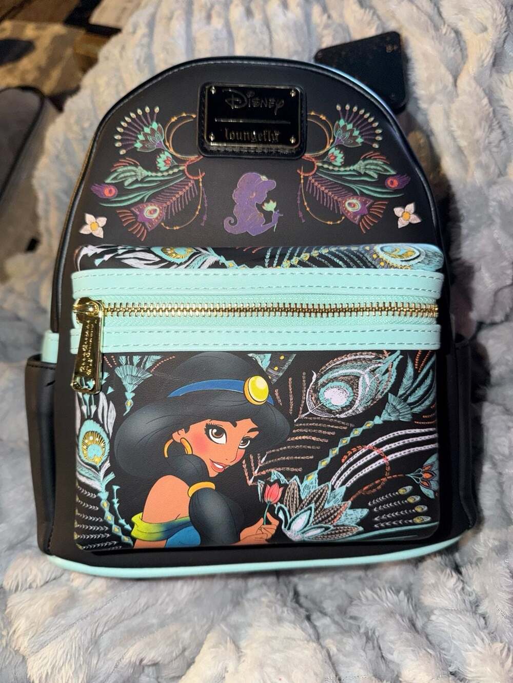 Loungefly Disney Aladdin Jasmine Peacock Feather Mini Backpack